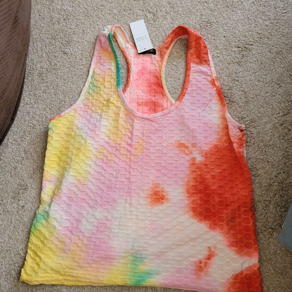 Racerback yogi top, woman's 3X, multicolored